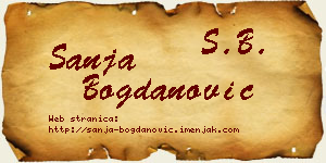 Sanja Bogdanović vizit kartica